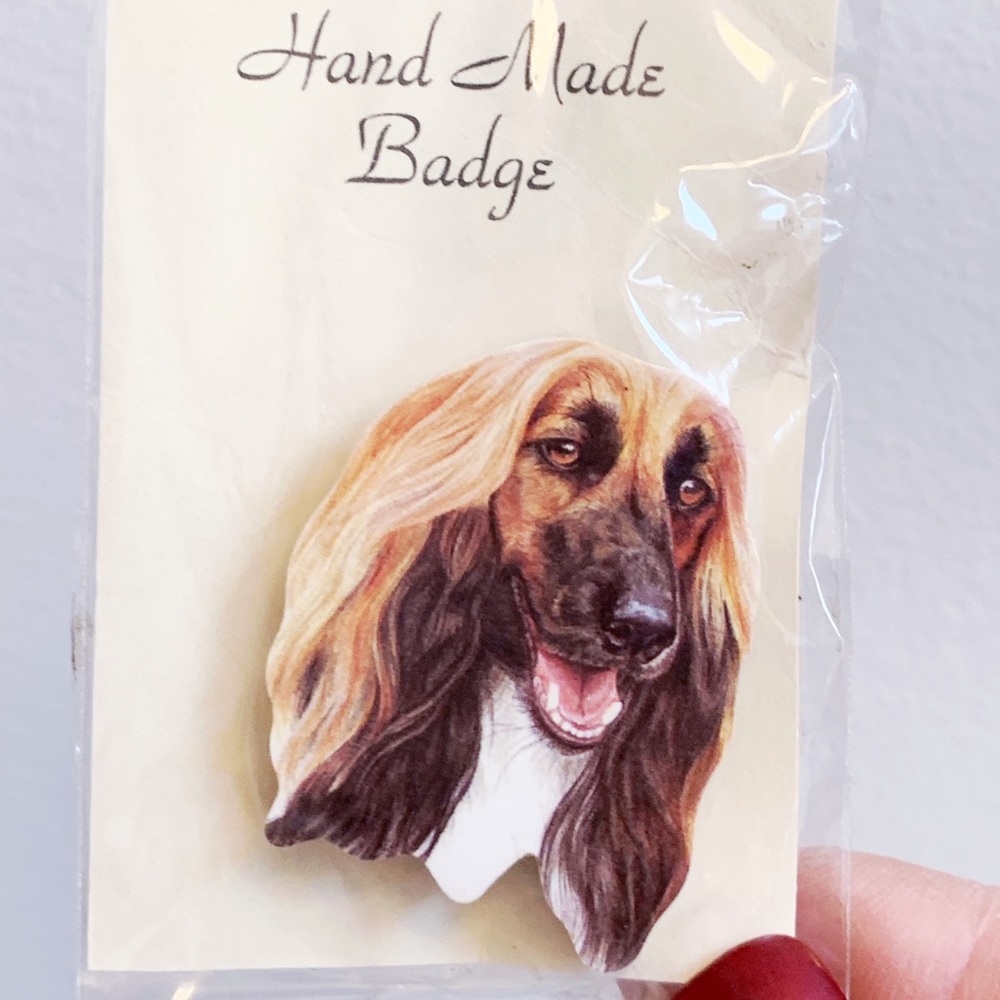 Handmade Afghan Dog Hound Pin Brooch NEW